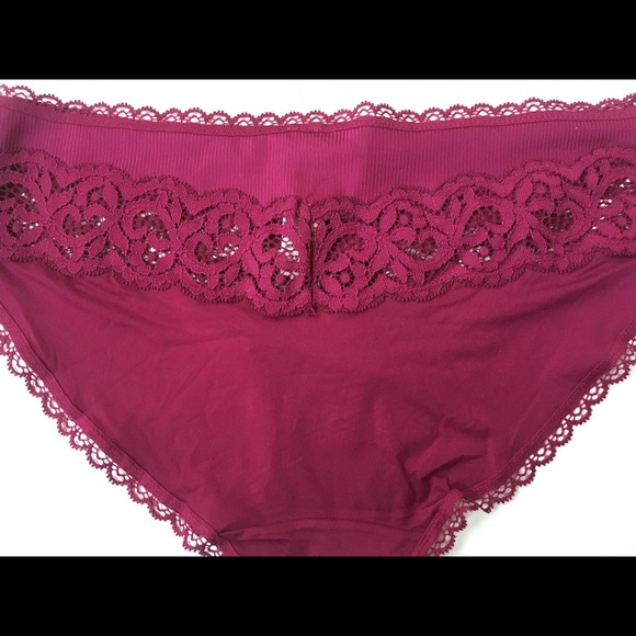 Victoria Secret lace panty bikini red plum color new with tag size L panty VS - Picture 4 of 8